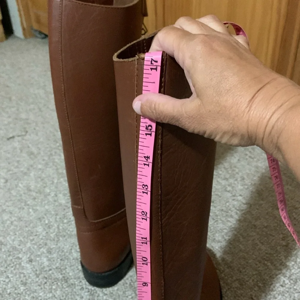 American made polo player boots ladies size 9 1/2-10 Regular calf saddle brown